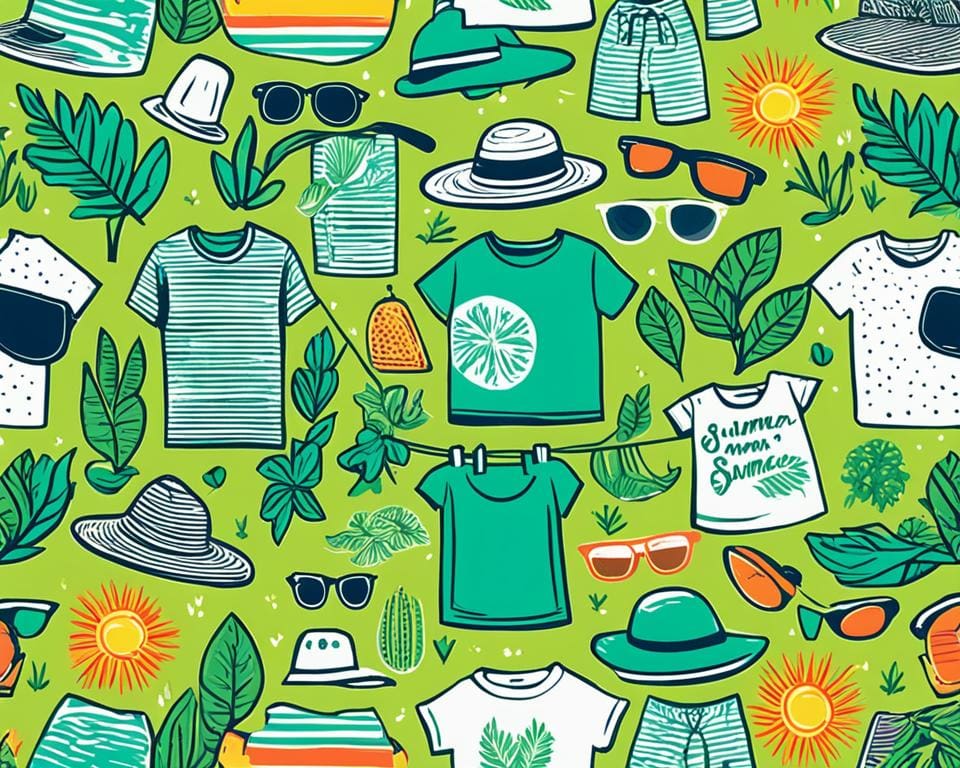 t-shirt ontwerp selectie en zomerkleding design keuzes